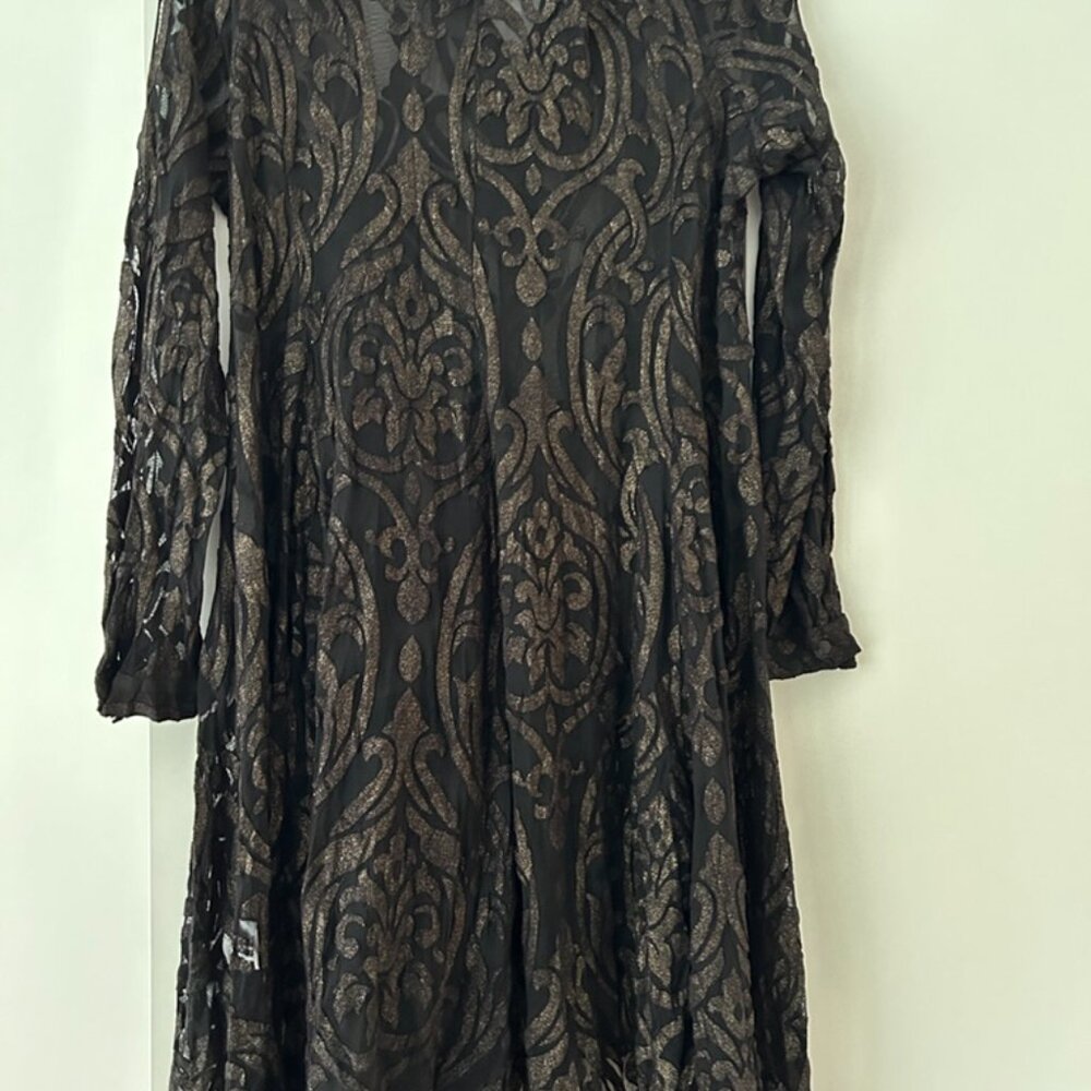 Alembika Sheer black and gold dress/tunic size 2, M - Picture 8 of 9